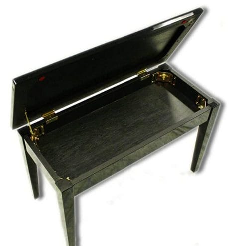 Yamaha Duet Piano Bench w_ Storage Polished Ebony